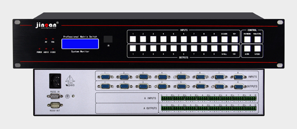 VGA矩阵加音频8进8出大图